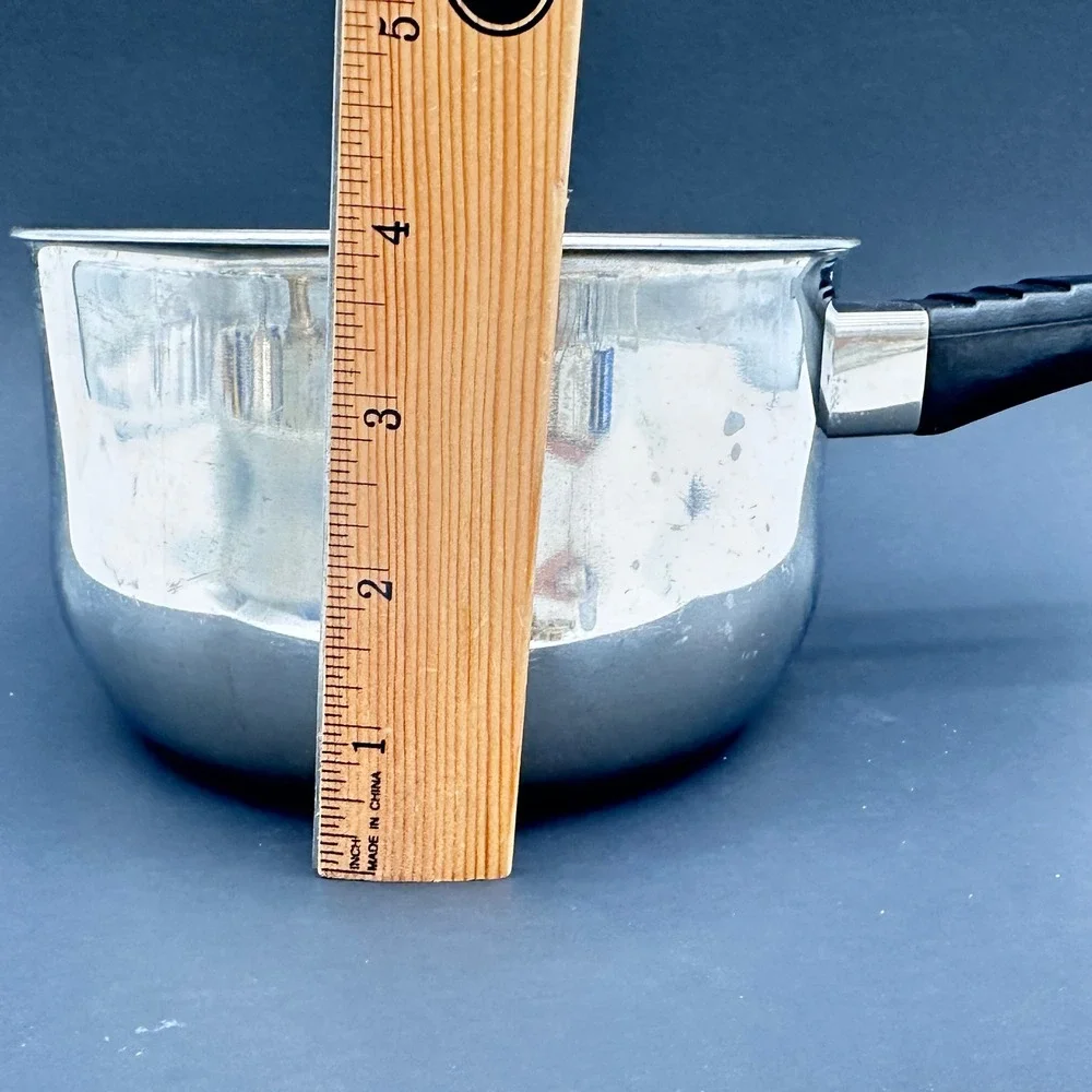 Double Boiler Insert 6in Silver Stainless Steel Pour Spout No Lid